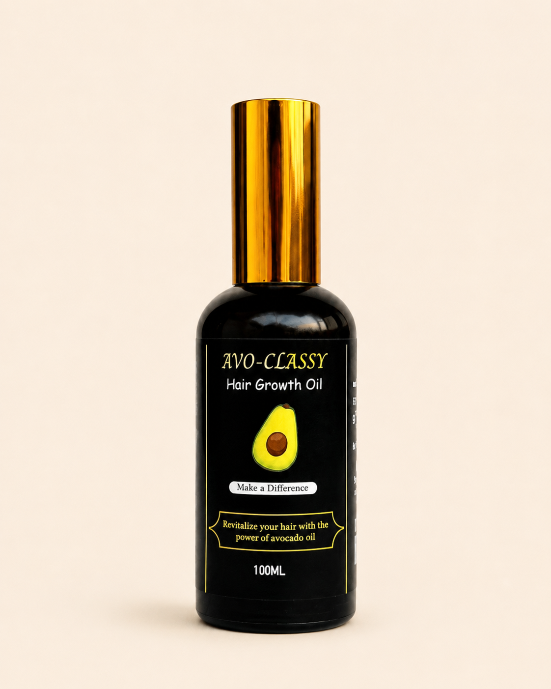 Hair Growth Oil 100ml bottle with gold cap